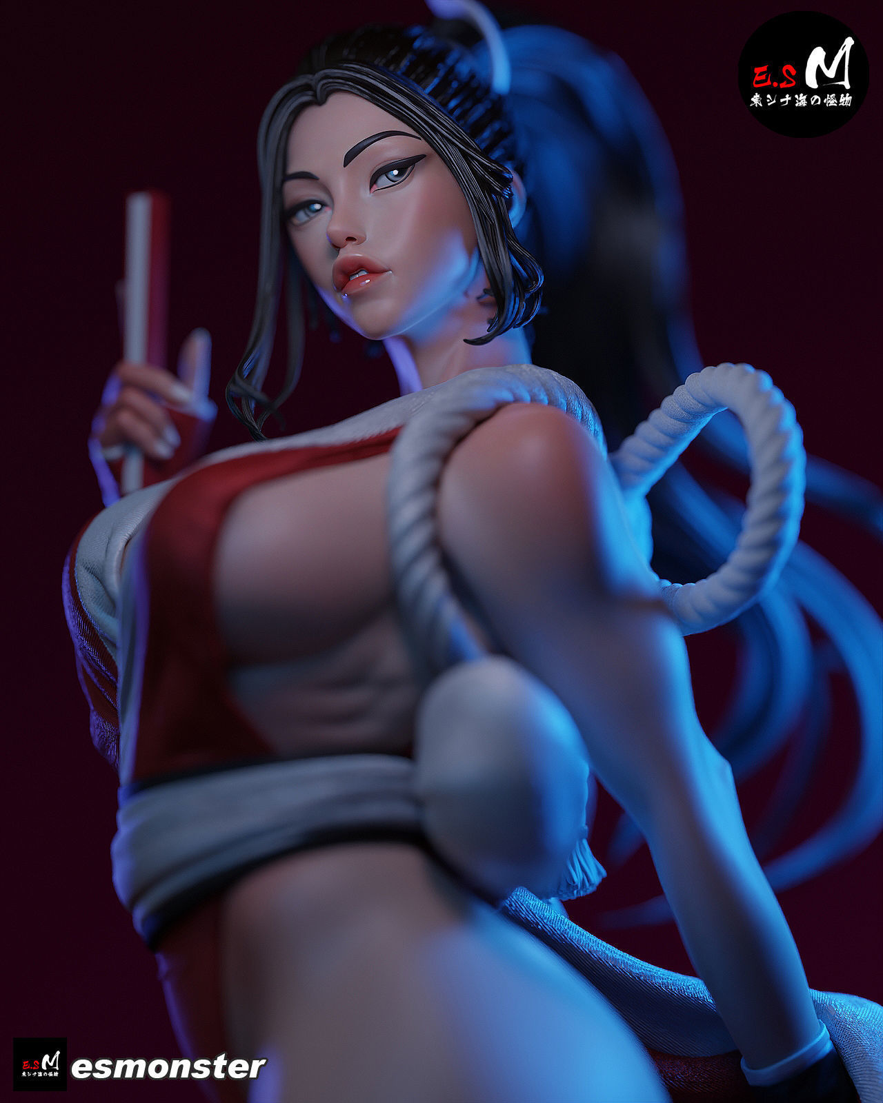 MAI SHIRANUI SEXY GIRL KOF GAME ANIME CHARACTER BY ESM 3D print model_13