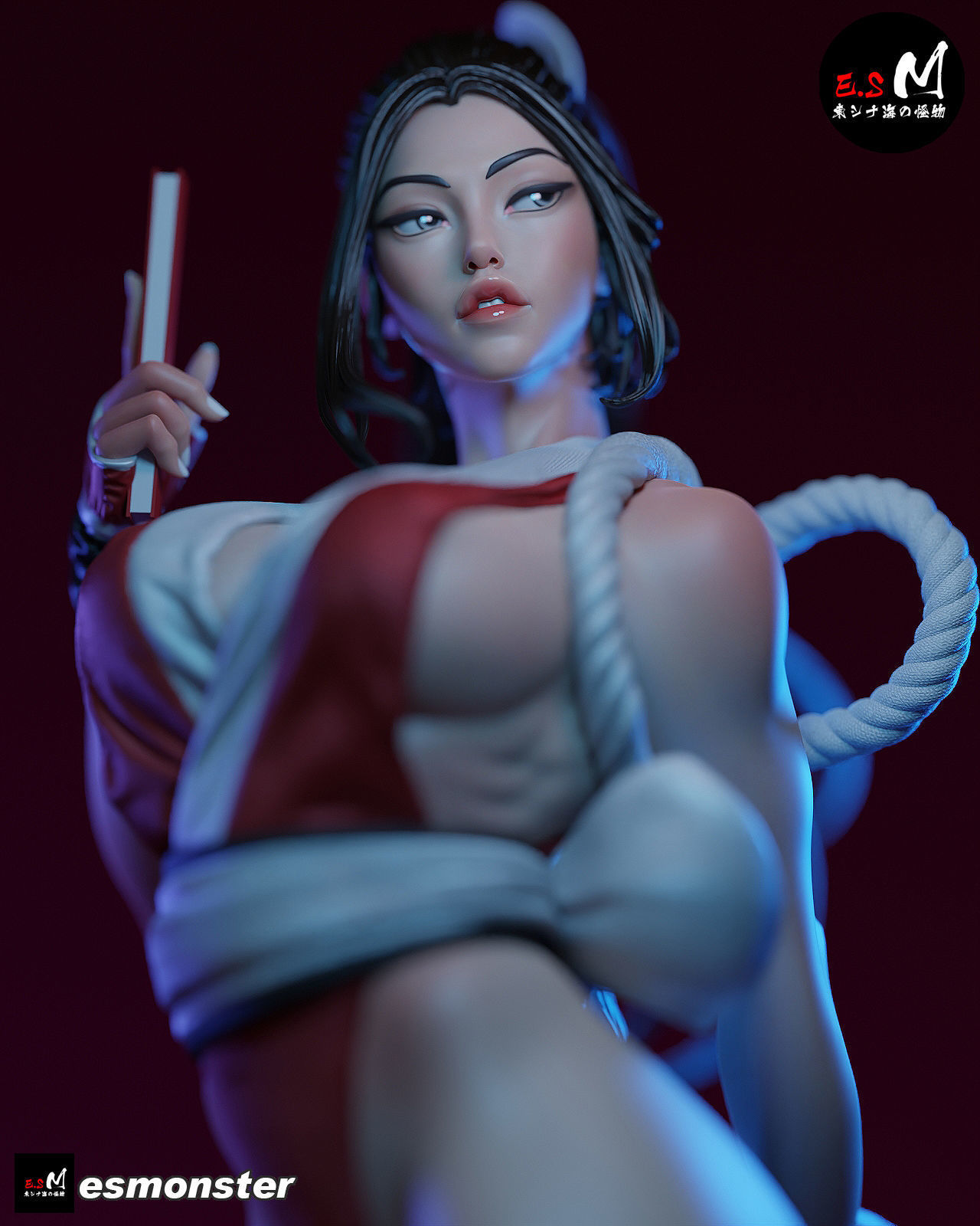 MAI SHIRANUI SEXY GIRL KOF GAME ANIME CHARACTER BY ESM 3D print model_14