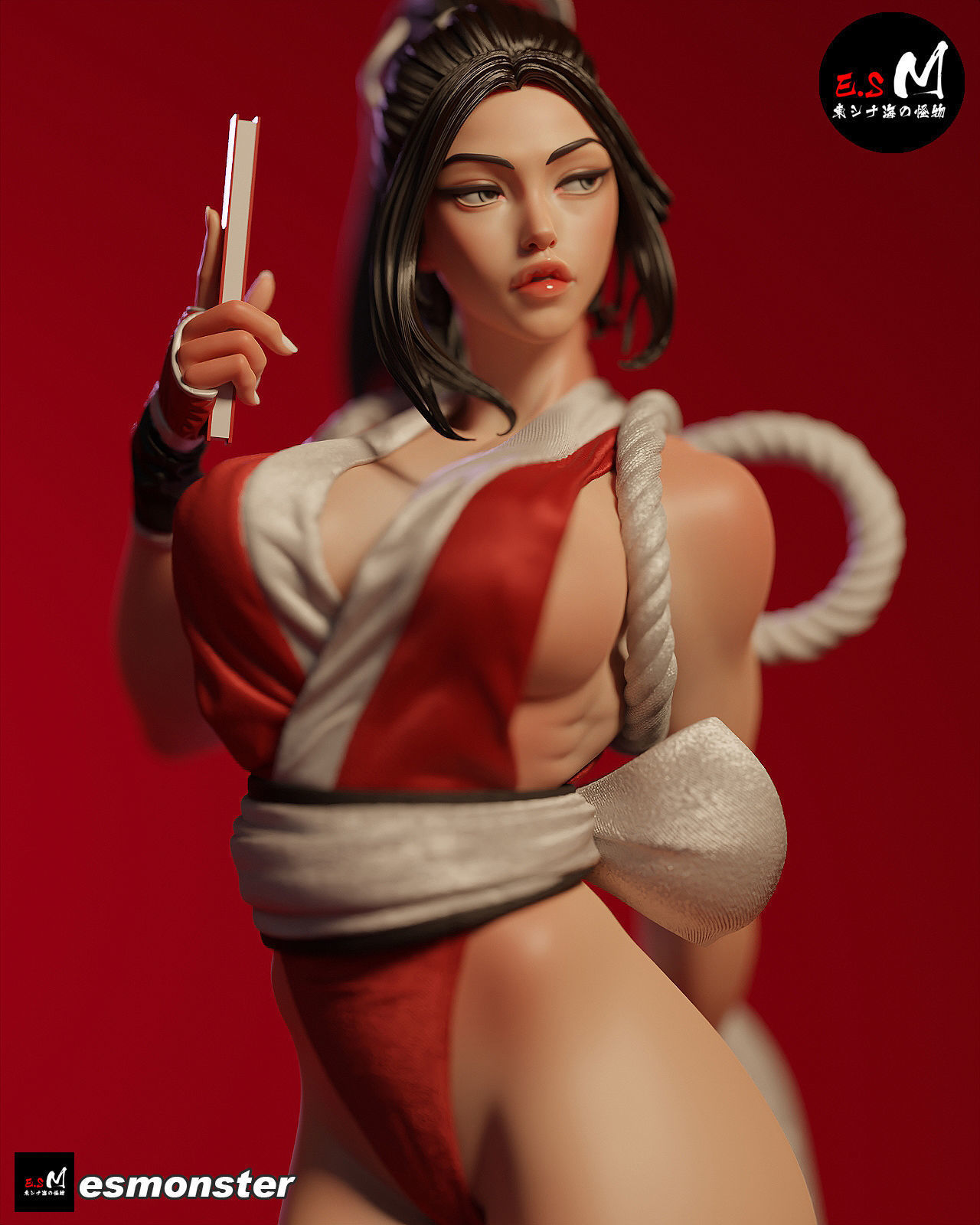 MAI SHIRANUI SEXY GIRL KOF GAME ANIME CHARACTER BY ESM 3D print model_2