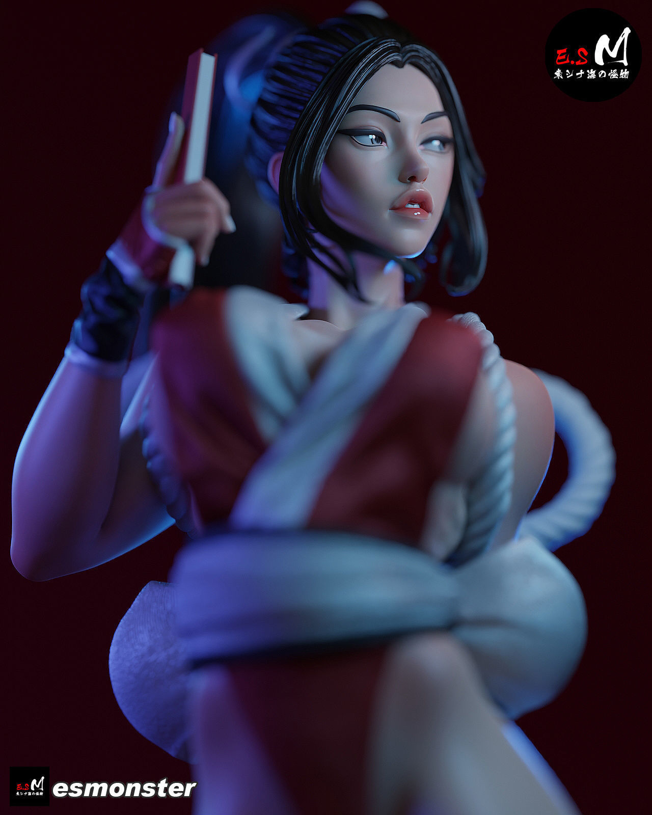 MAI SHIRANUI SEXY GIRL KOF GAME ANIME CHARACTER BY ESM 3D print model_15