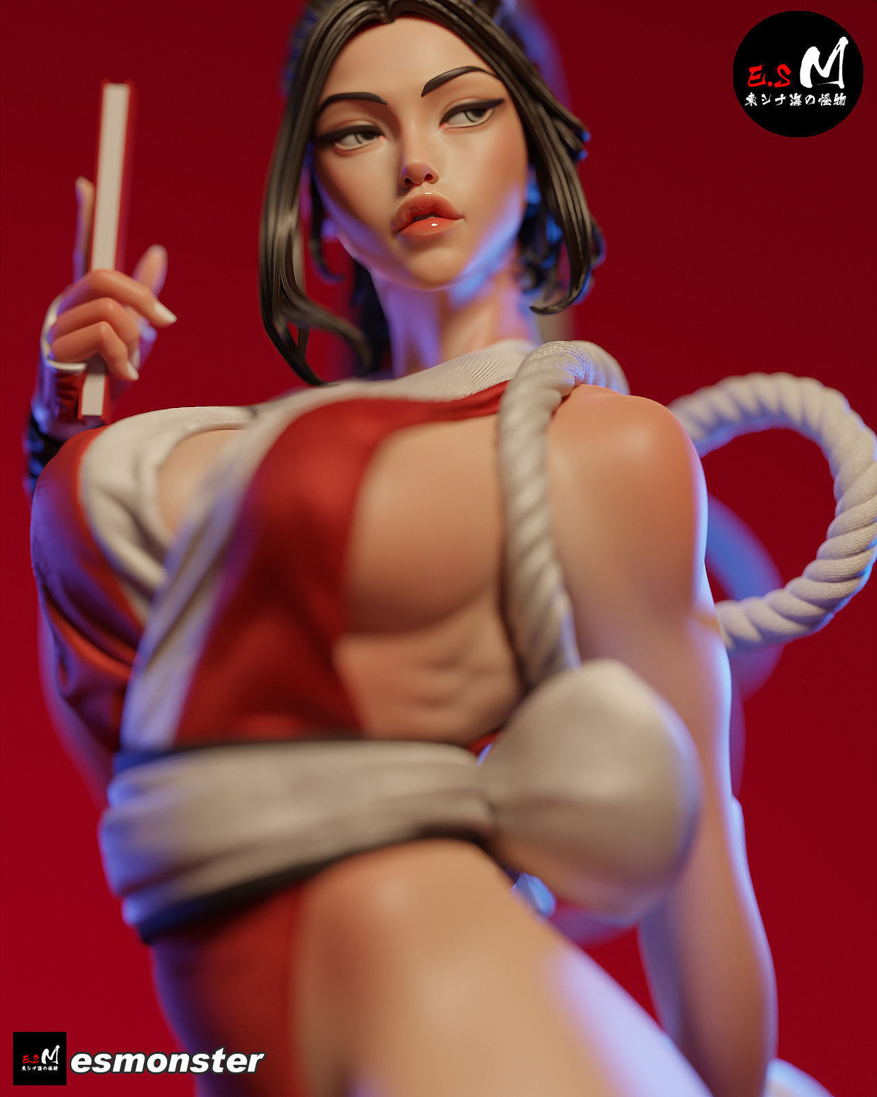 MAI SHIRANUI SEXY GIRL KOF GAME ANIME CHARACTER BY ESM 3D print model_9