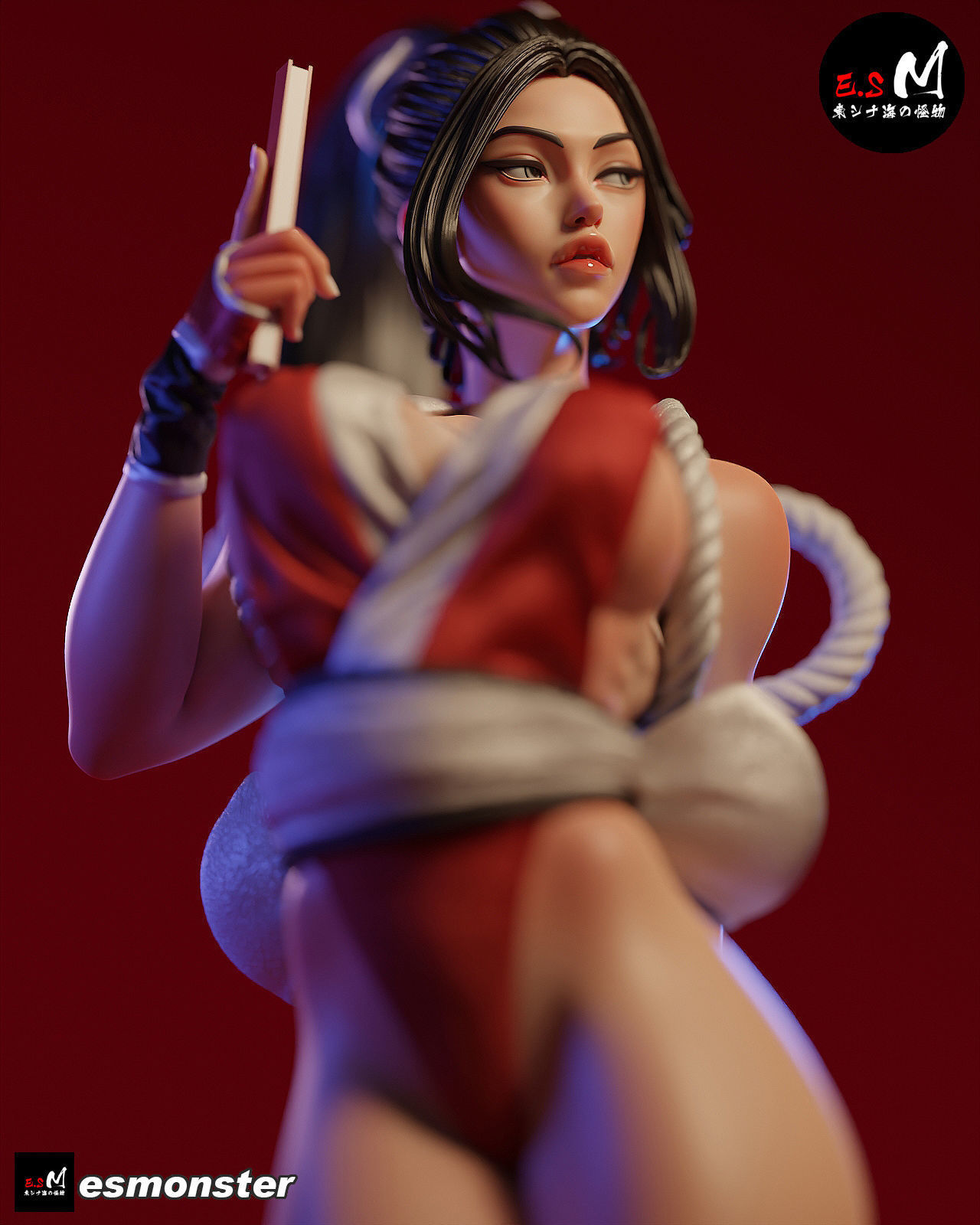 MAI SHIRANUI SEXY GIRL KOF GAME ANIME CHARACTER BY ESM 3D print model_11