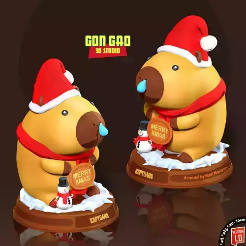 Winter Capybara 3D print model