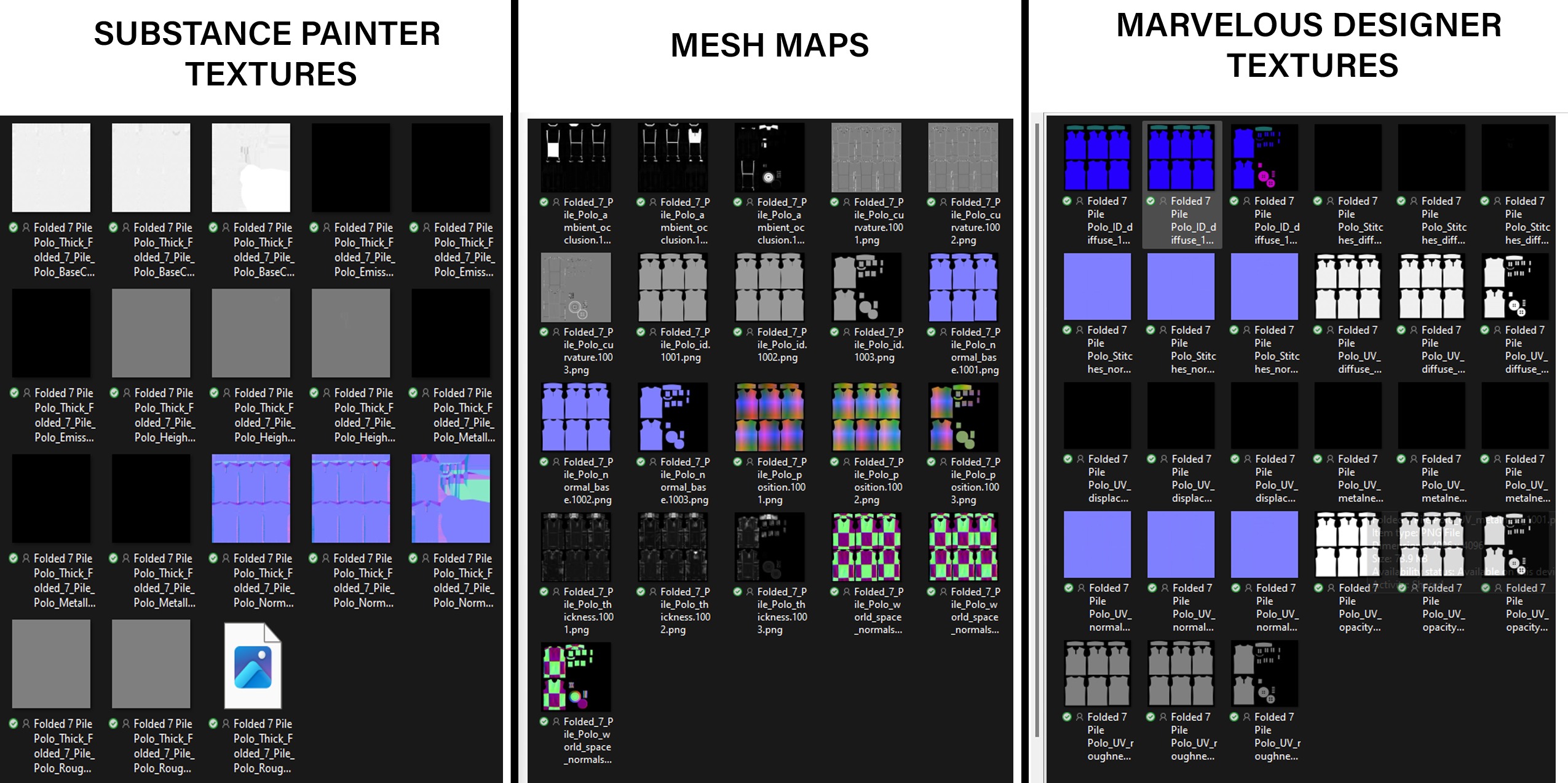 Folded 7 Pile Polo 3D Model 3D model_2