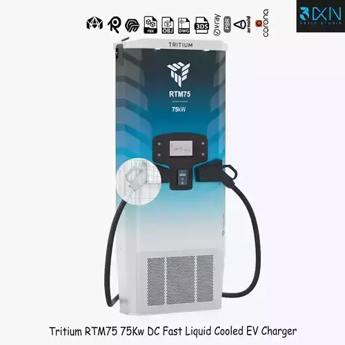 Tritium RTM75 75Kw DC Fast Liquid Cooled EV Charger 3D model