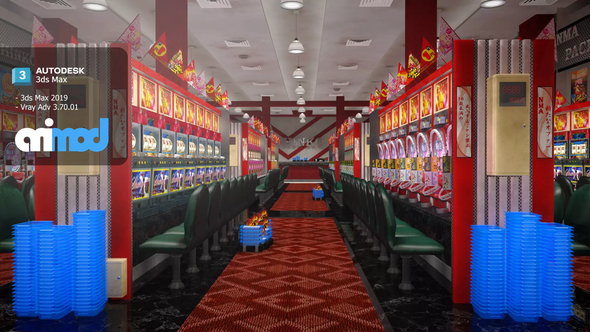 Pachinko Game Center 3D model_0