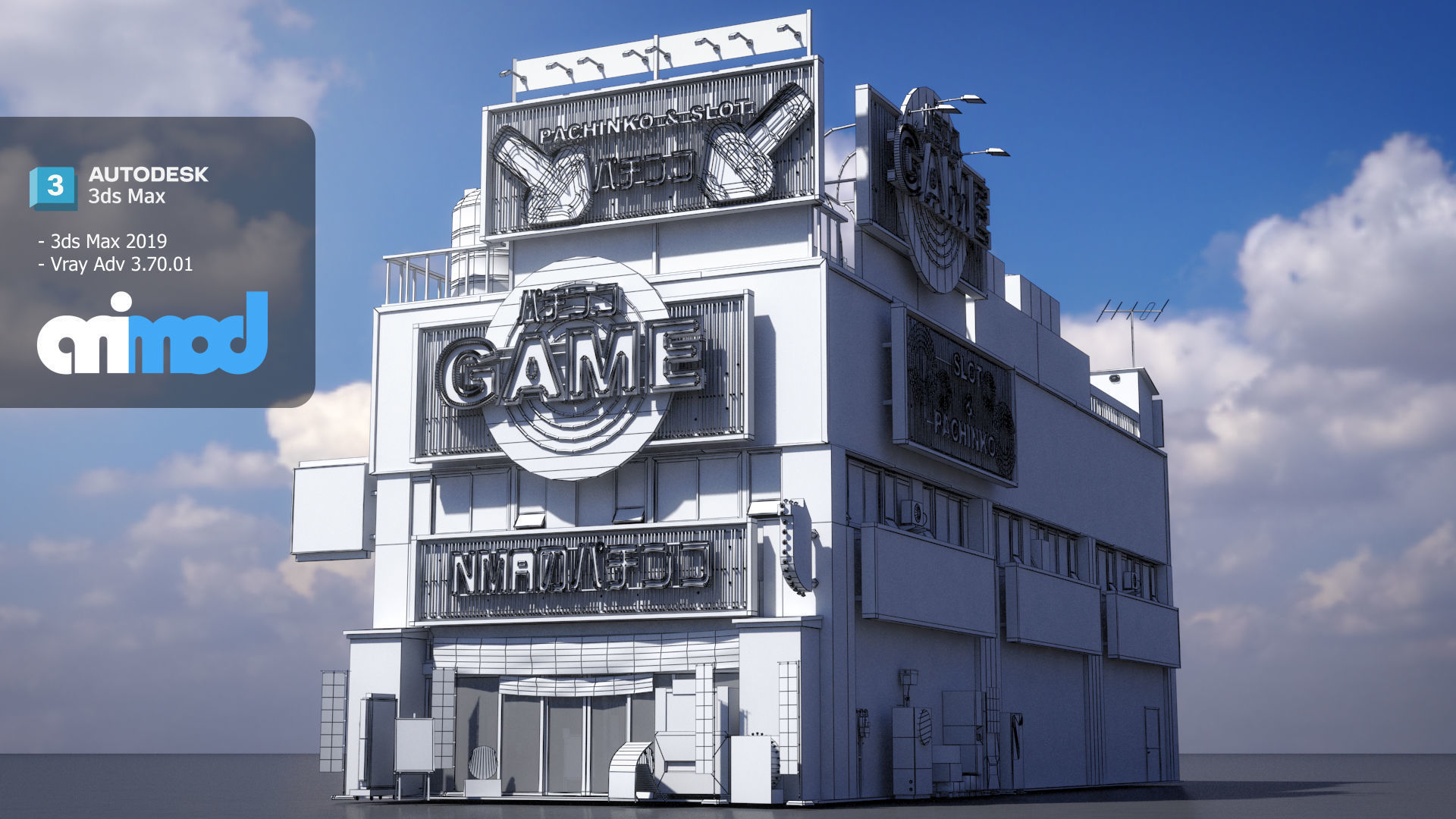 Pachinko Game Center 3D model_8