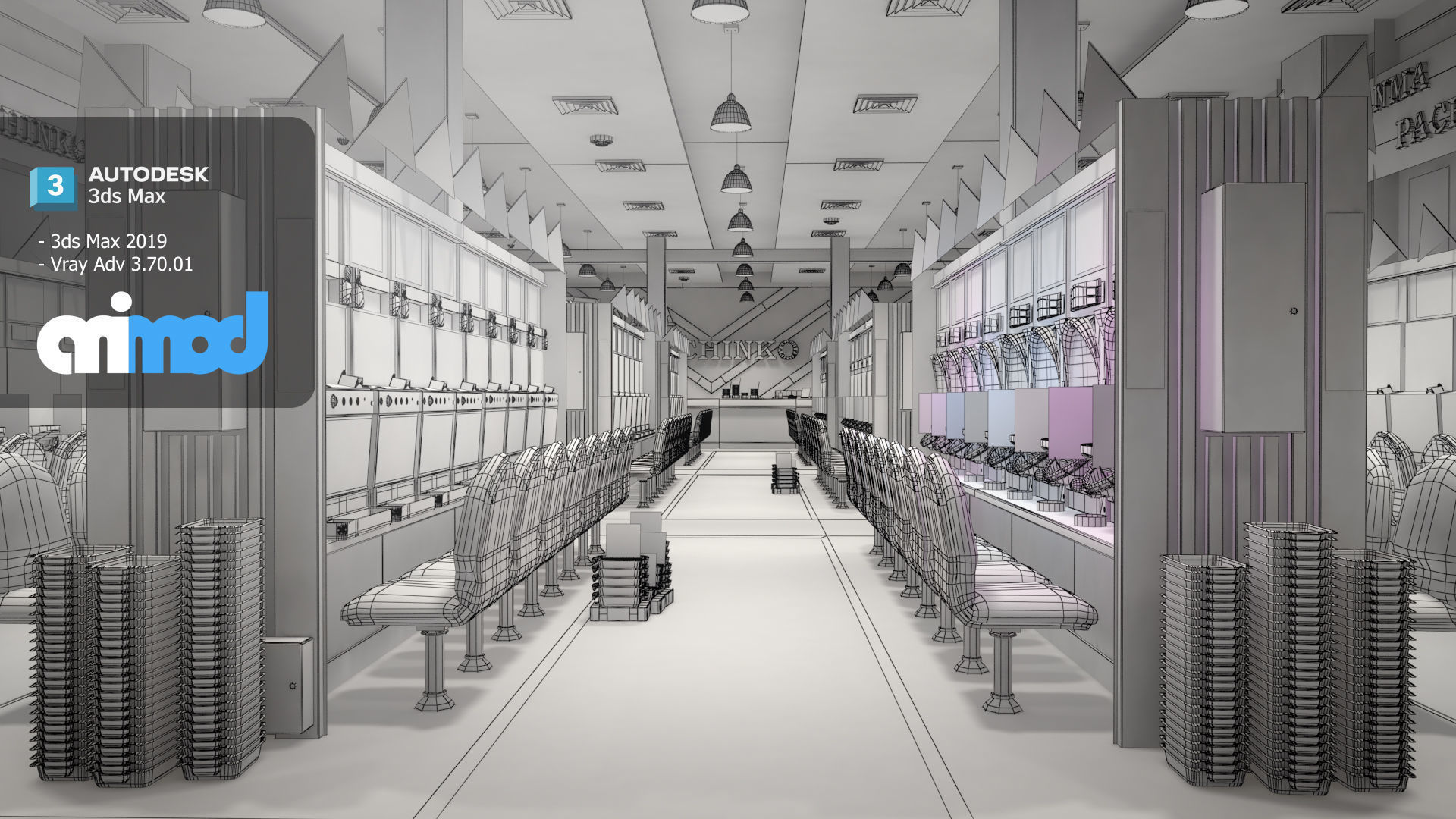 Pachinko Game Center 3D model_5