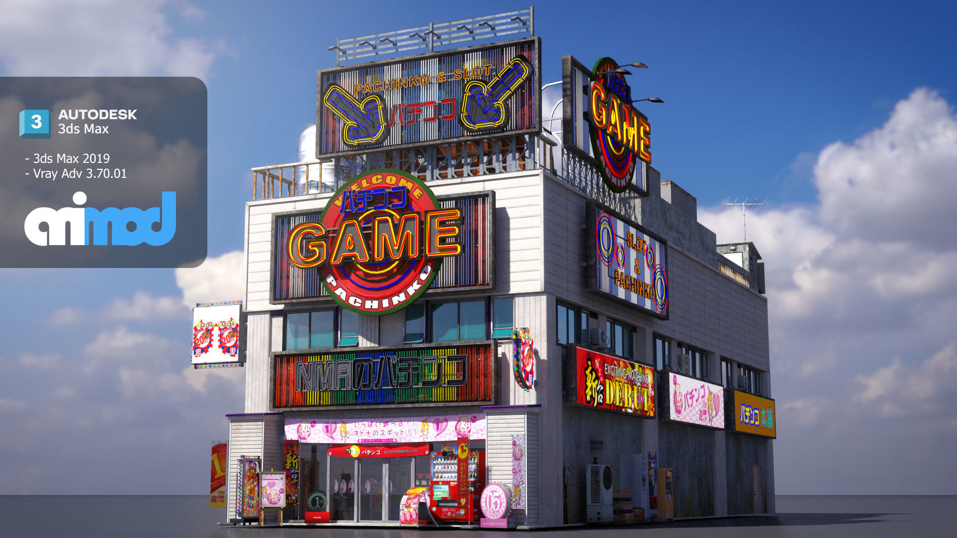 Pachinko Game Center 3D model_3