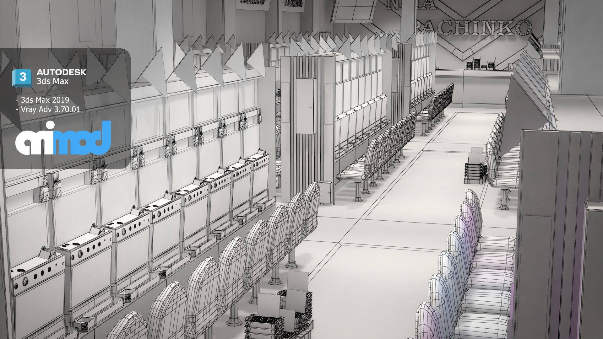 Pachinko Game Center 3D model_6