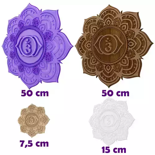 Ajna chakra multilayer cnc cut and 3d printable wall decor  3D print model