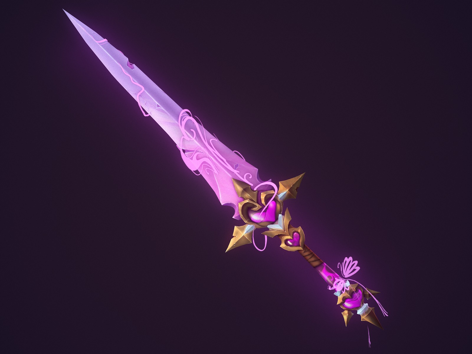 Heart Sword Low-poly 3D model_2