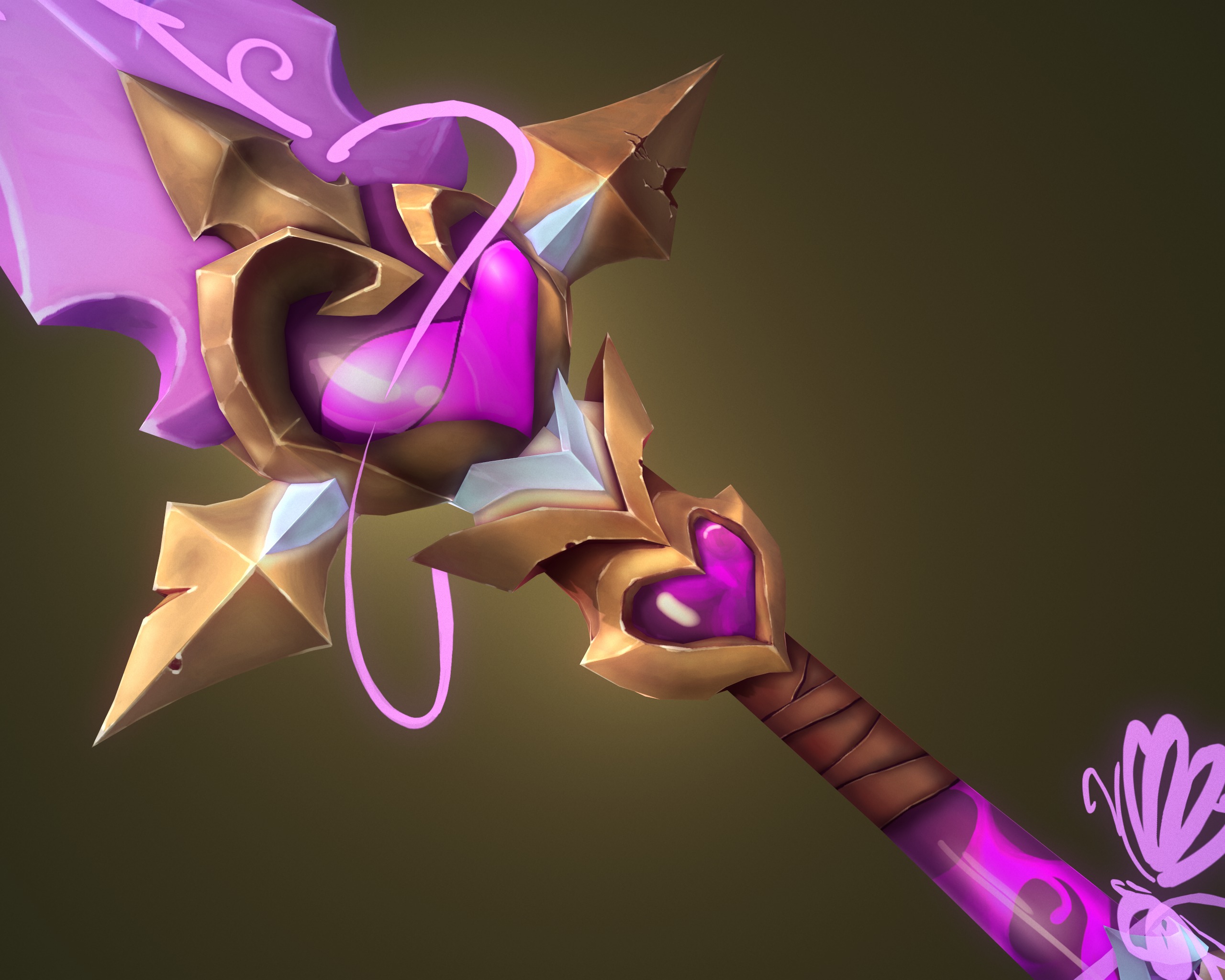 Heart Sword Low-poly 3D model_6