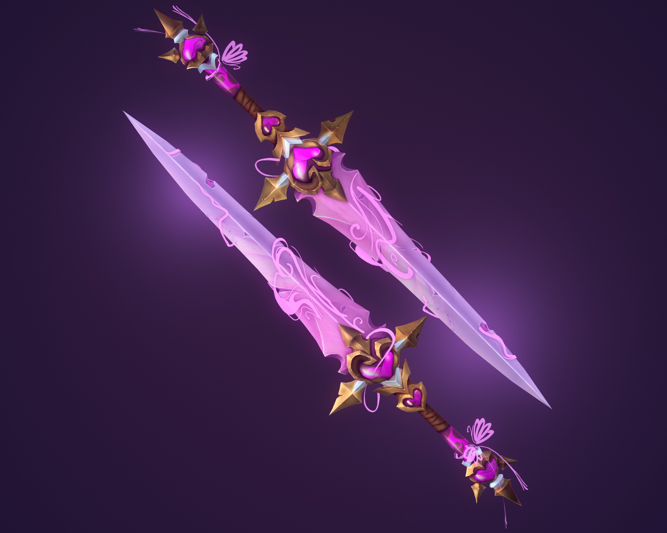 Heart Sword Low-poly 3D model_8