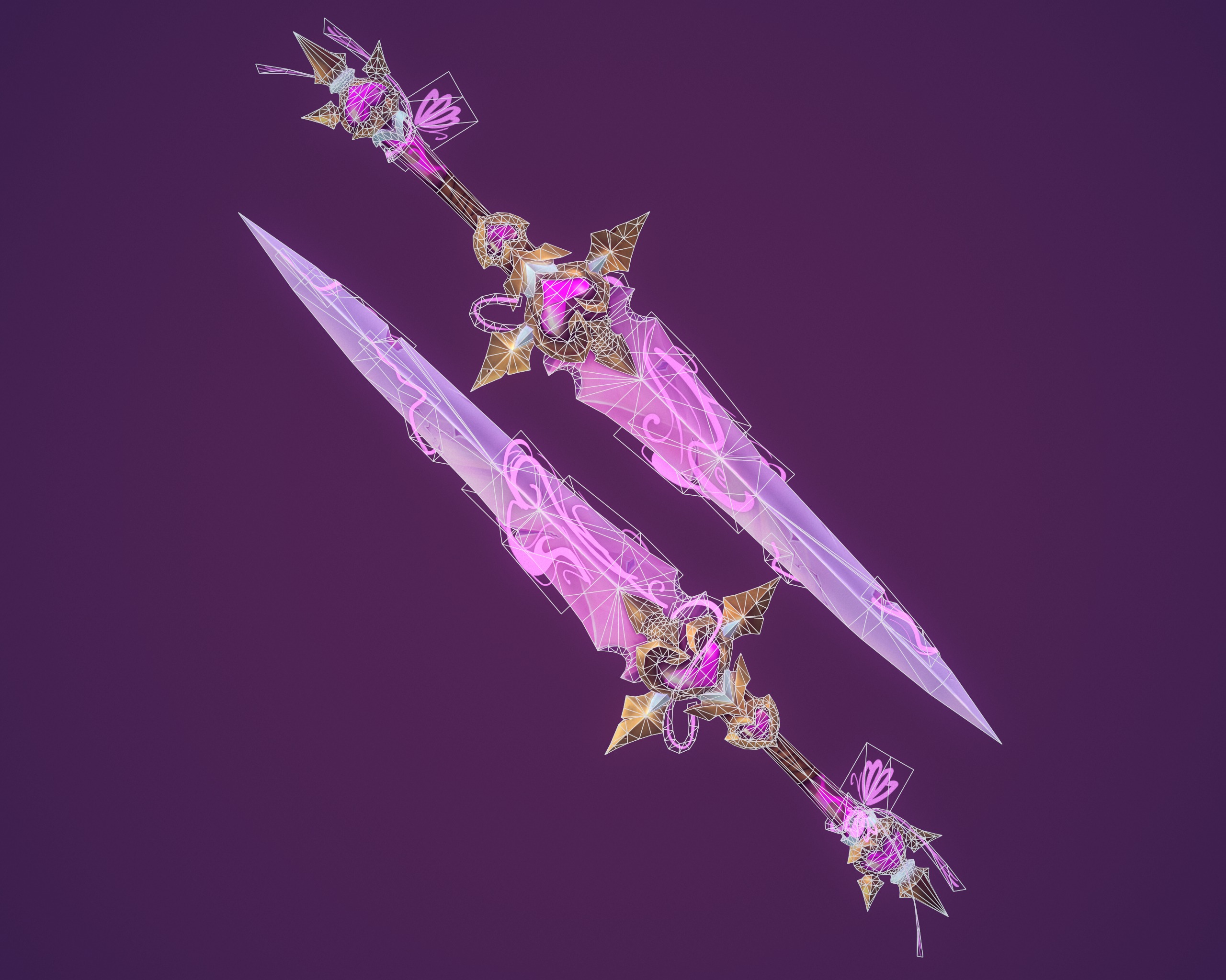 Heart Sword Low-poly 3D model_9