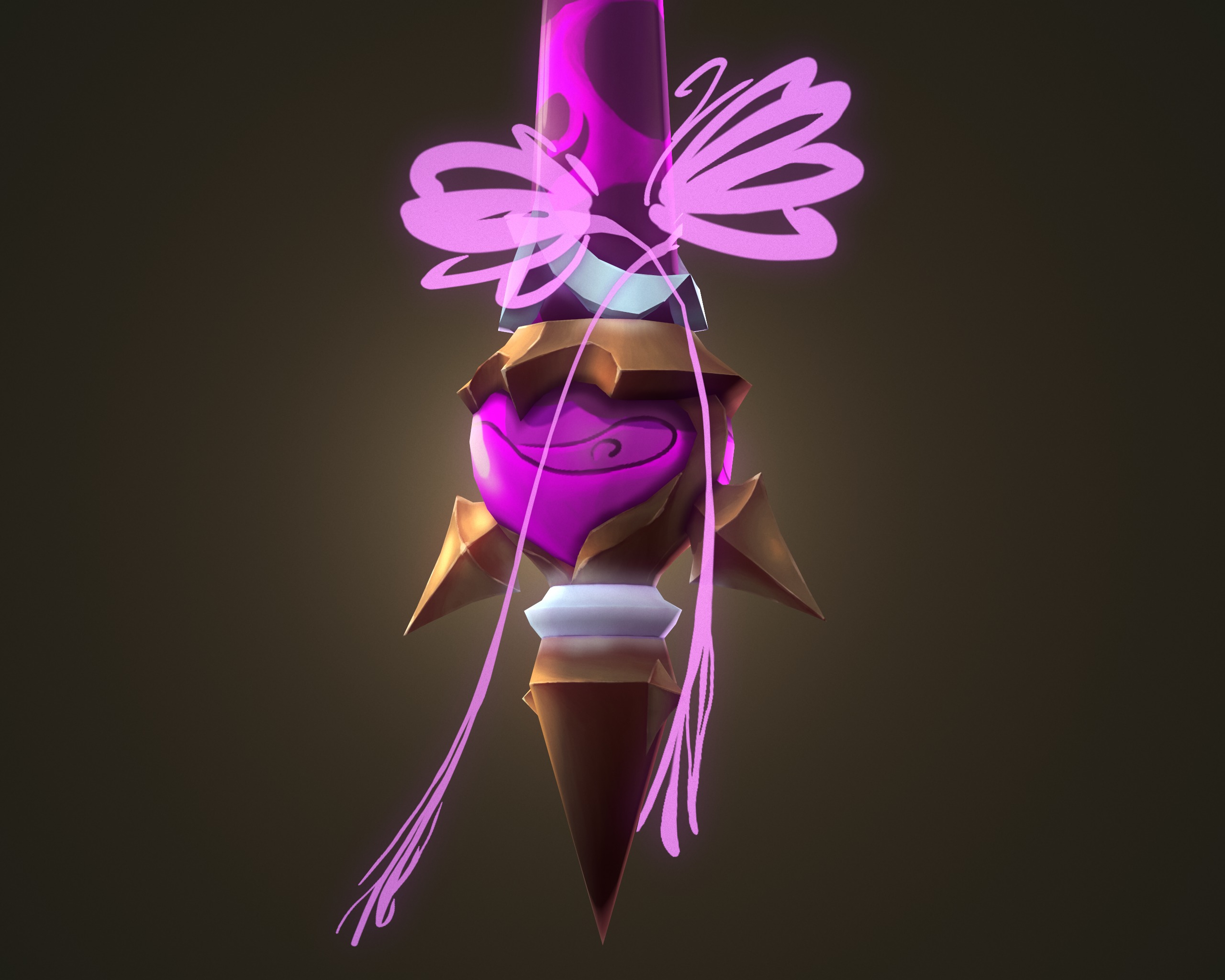 Heart Sword Low-poly 3D model_5