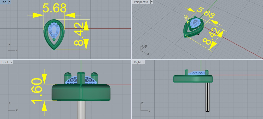Earrings pear Model 6261 3D print model_5