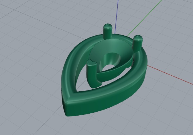 Earrings pear Model 6261 3D print model_2