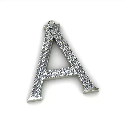 Pendant letter A Model 6249 3D print model_0