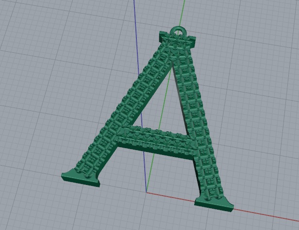 Pendant letter A Model 6249 3D print model_2