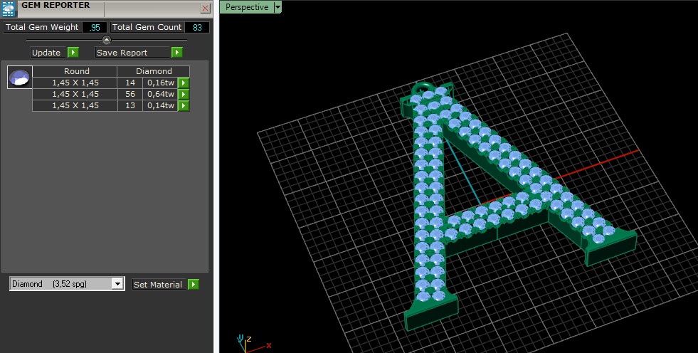 Pendant letter A Model 6249 3D print model_7