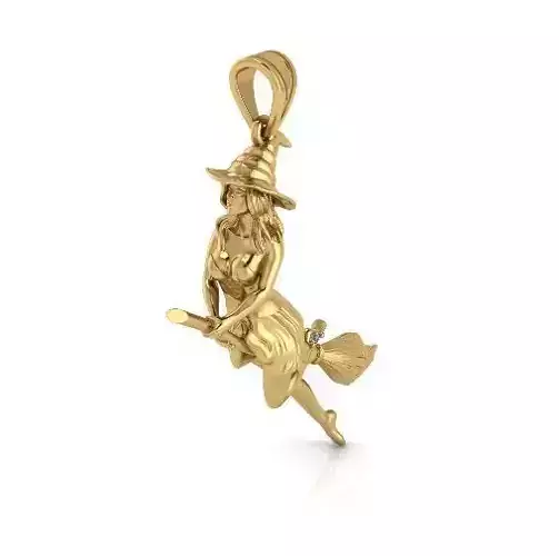 Pendant girl on a broom Model 6235