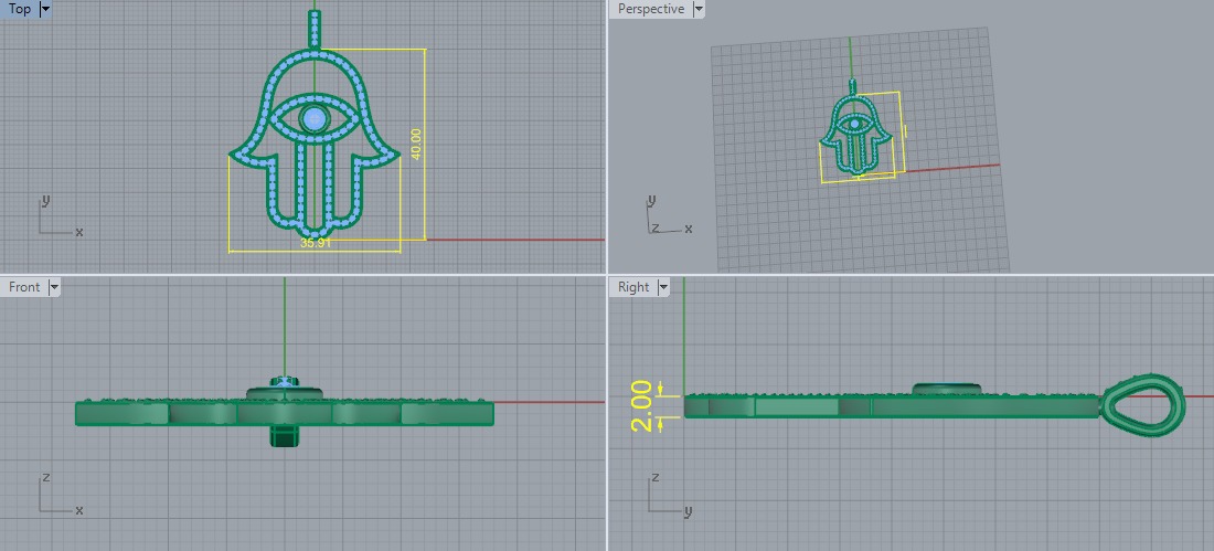 Hamsa pendant Model 6234 3D print model_5