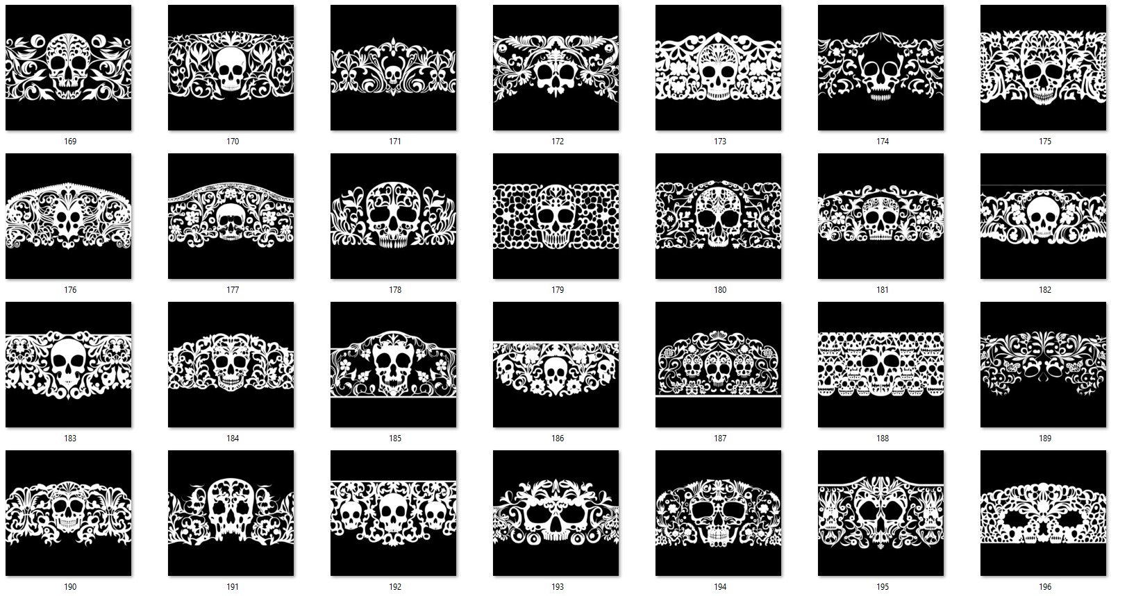 200 Skull Shape Trim Alpha  4K  PSD  High Quality Vol01 3D model_5