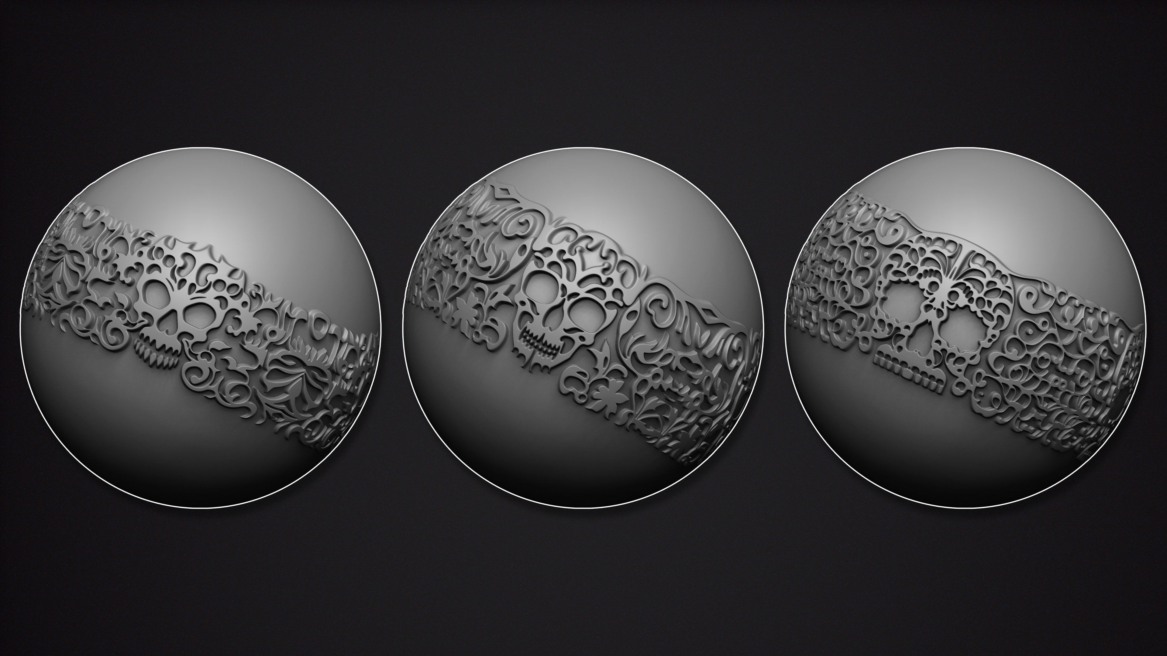 200 Skull Shape Trim Alpha  4K  PSD  High Quality Vol01 3D model_8