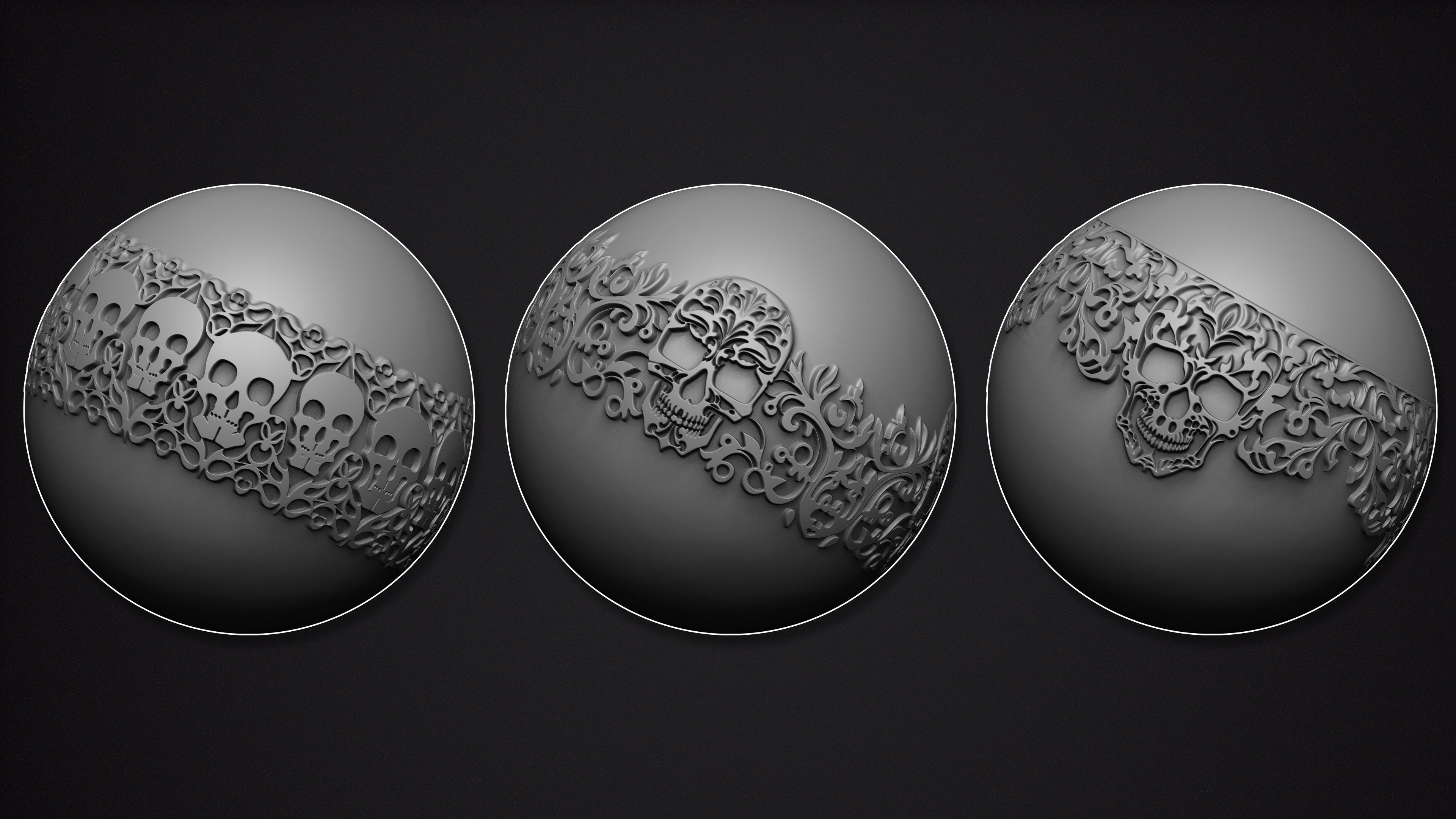 200 Skull Shape Trim Alpha  4K  PSD  High Quality Vol01 3D model_6