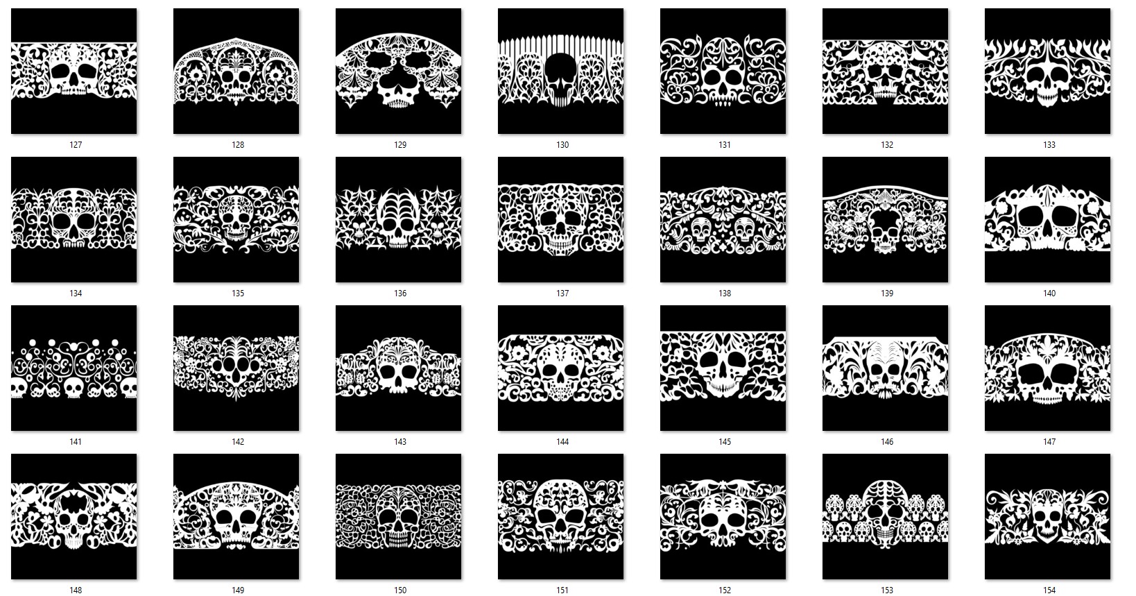 200 Skull Shape Trim Alpha  4K  PSD  High Quality Vol01 3D model_4