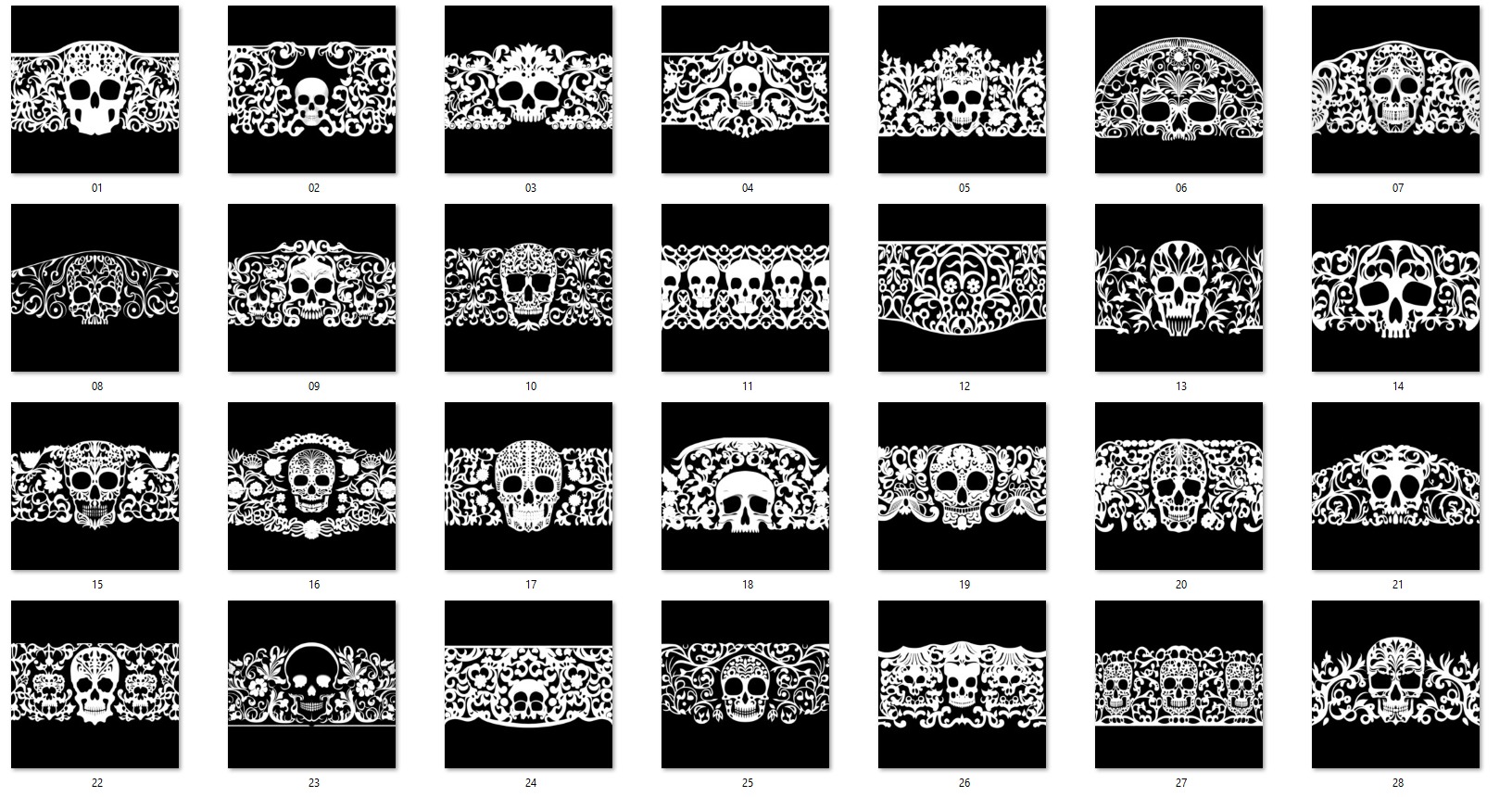 200 Skull Shape Trim Alpha  4K  PSD  High Quality Vol01 3D model_3