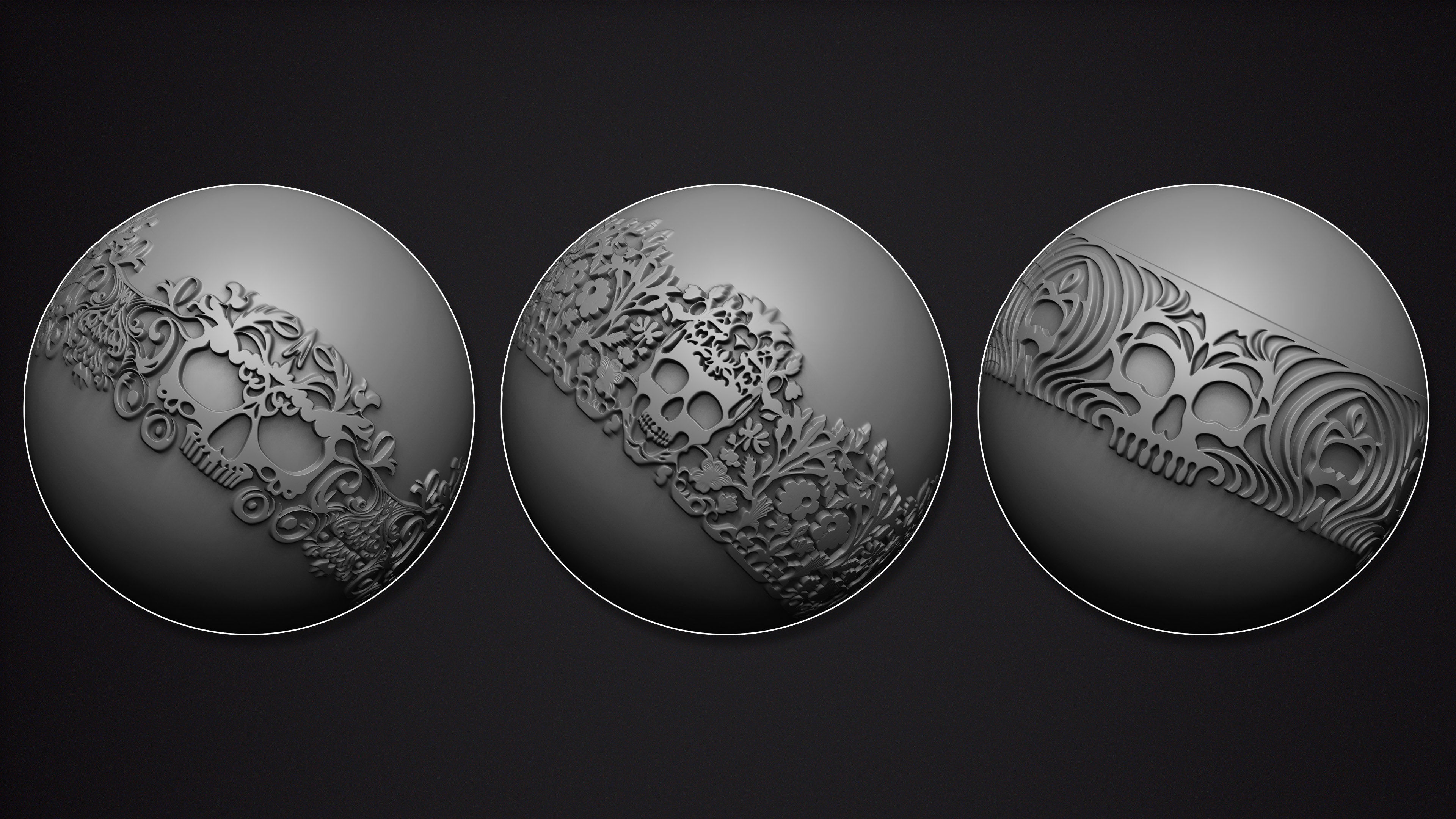 200 Skull Shape Trim Alpha  4K  PSD  High Quality Vol01 3D model_7