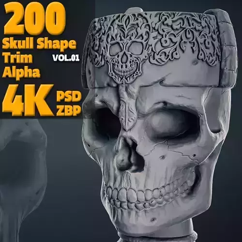 200 Skull Shape Trim Alpha  4K  PSD  High Quality Vol01