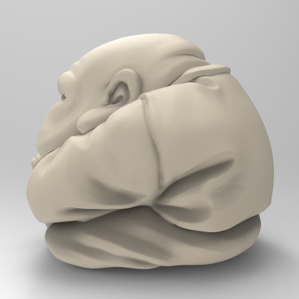 Cartoon Anime Monk Figure with Hands Together 3D print model_13