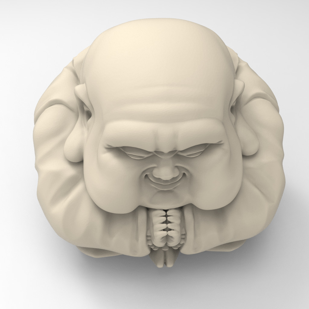 Cartoon Anime Monk Figure with Hands Together 3D print model_10
