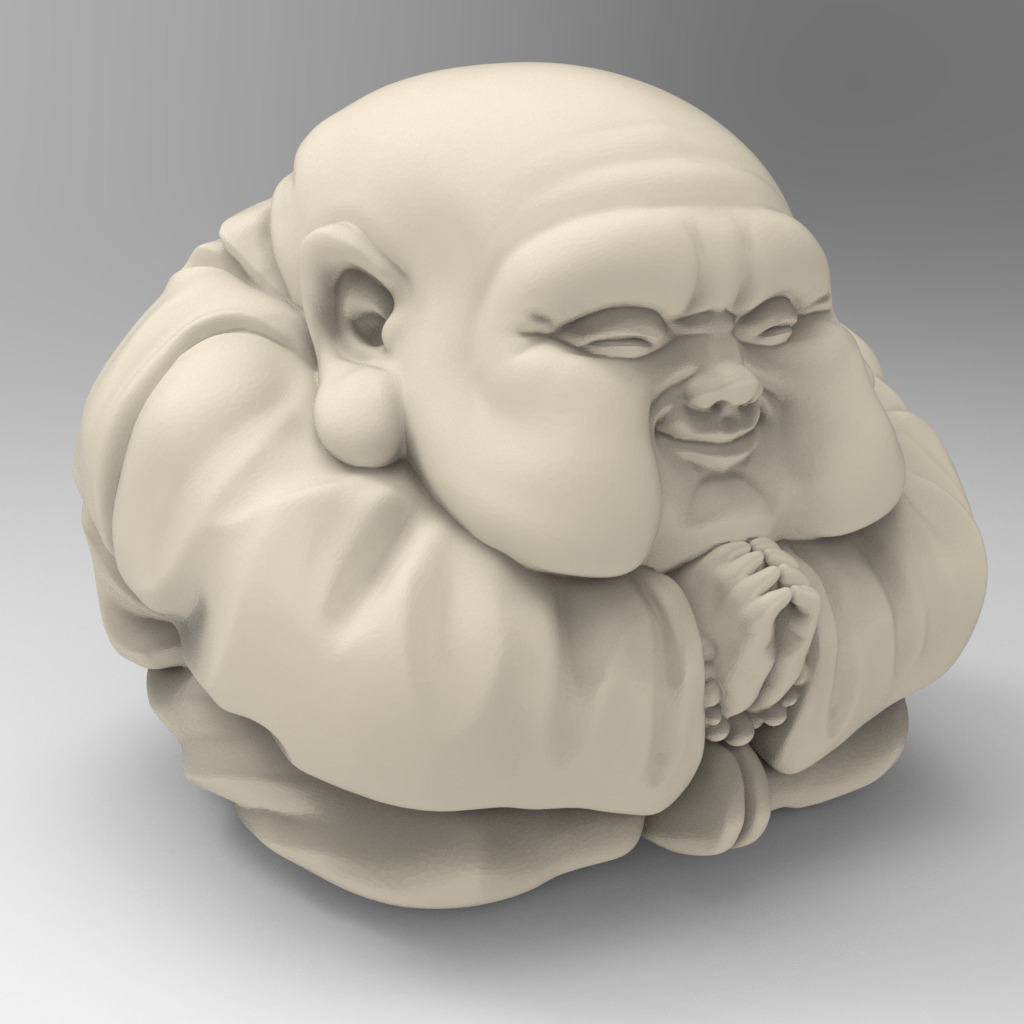 Cartoon Anime Monk Figure with Hands Together 3D print model_9