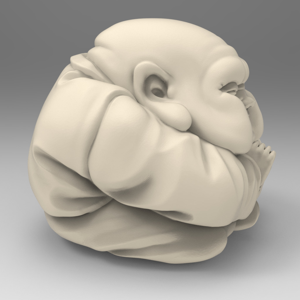 Cartoon Anime Monk Figure with Hands Together 3D print model_5