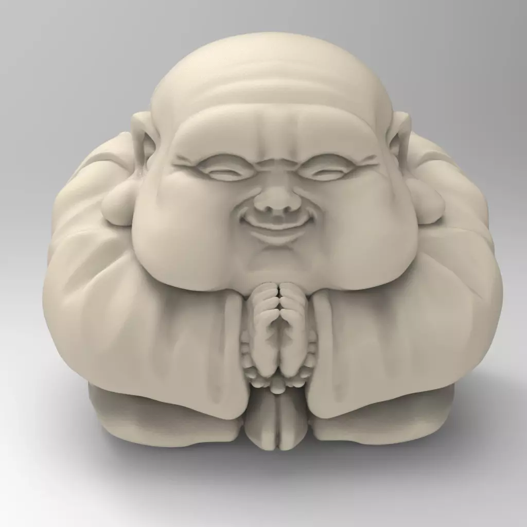 Cartoon Anime Monk Figure with Hands Together 3D print model_0