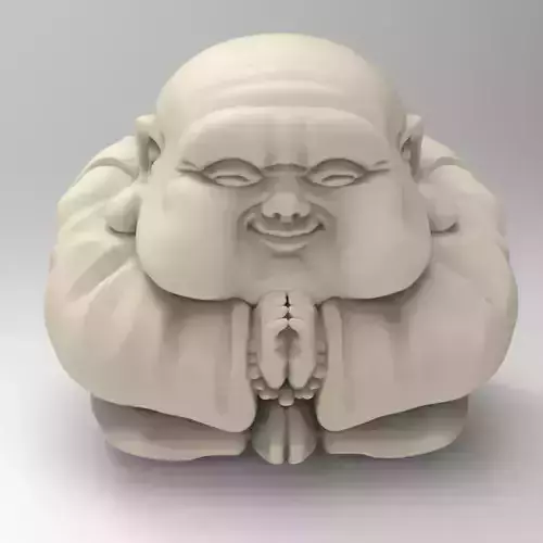 Cartoon Anime Monk Figure with Hands Together 3D print model