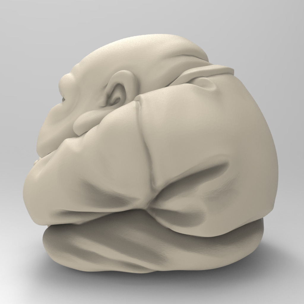 Cartoon Anime Monk Figure with Hands Together 3D print model_19