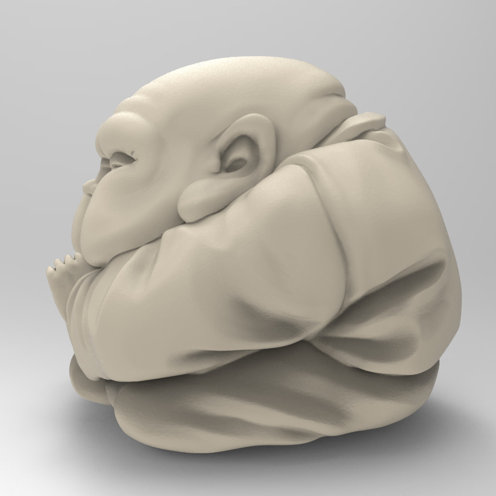 Cartoon Anime Monk Figure with Hands Together 3D print model_17