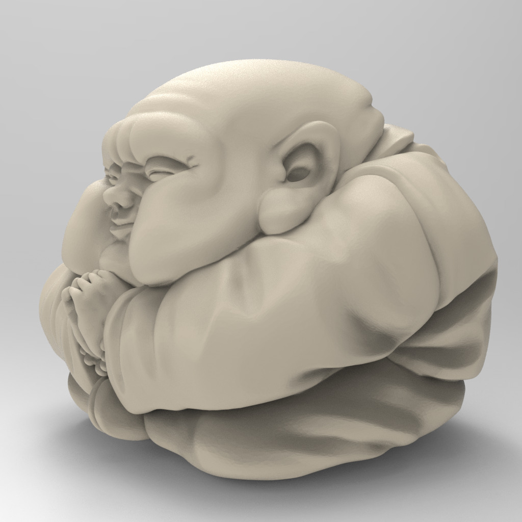 Cartoon Anime Monk Figure with Hands Together 3D print model_20