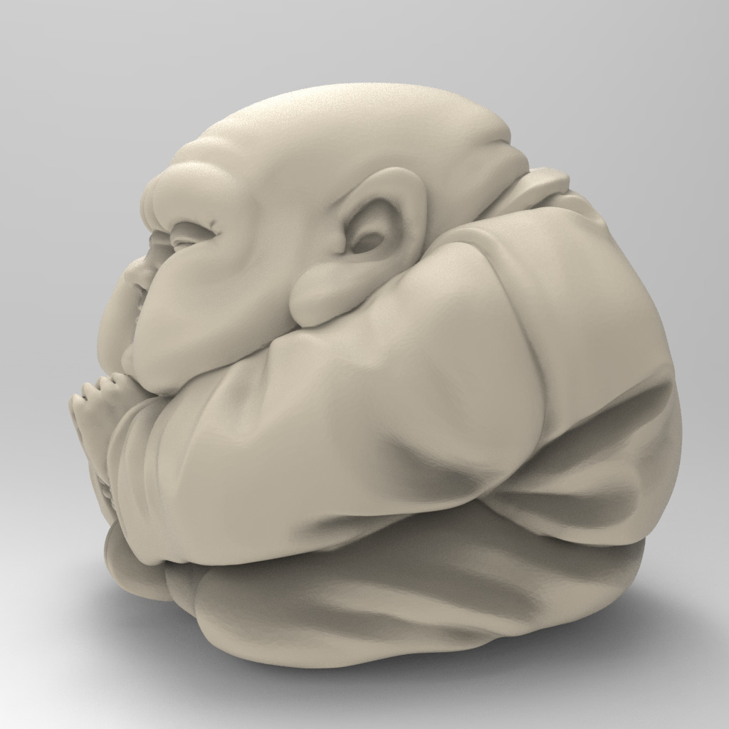 Cartoon Anime Monk Figure with Hands Together 3D print model_22