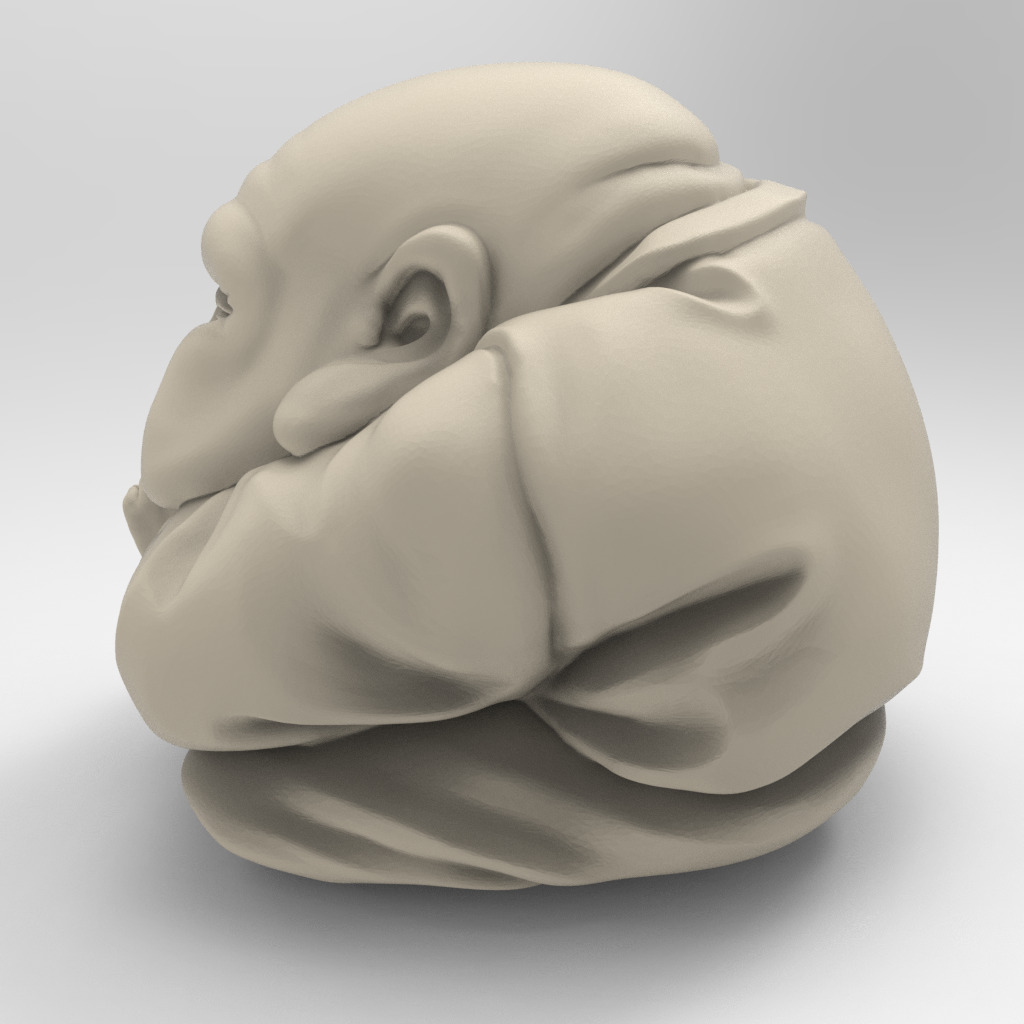 Cartoon Anime Monk Figure with Hands Together 3D print model_2