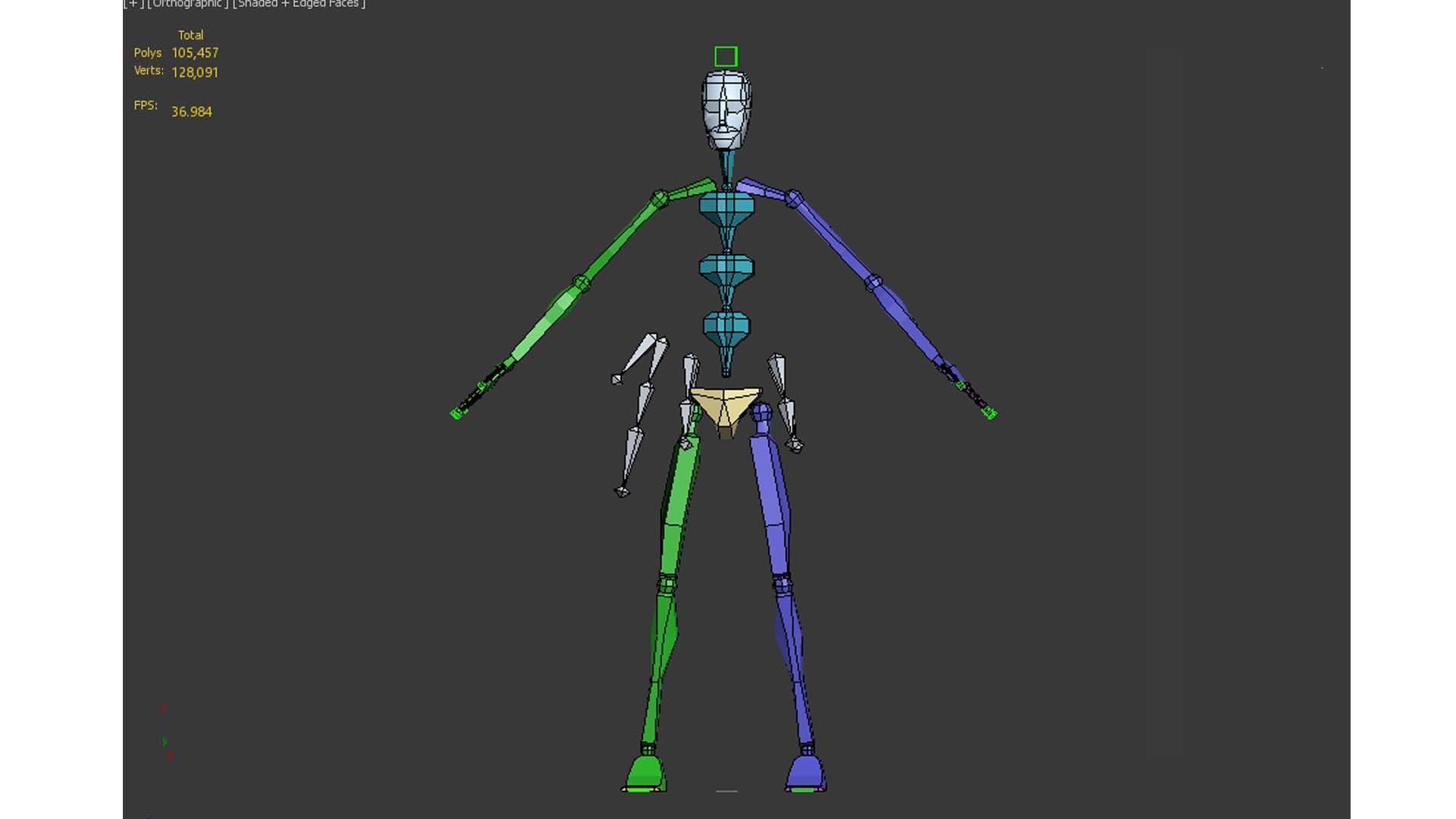 builder man carrying bag Low-poly 3D model_15