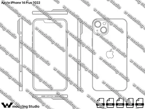 Apple iPhone 14 Plus 2022 blueprint