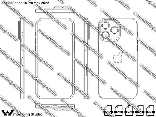Apple iPhone 14 Pro Max 2022 blueprint