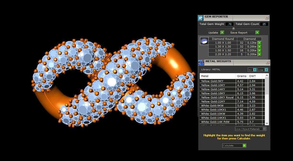 Infinity chain link 10mm Mosaic Setting diamond 3D model_4