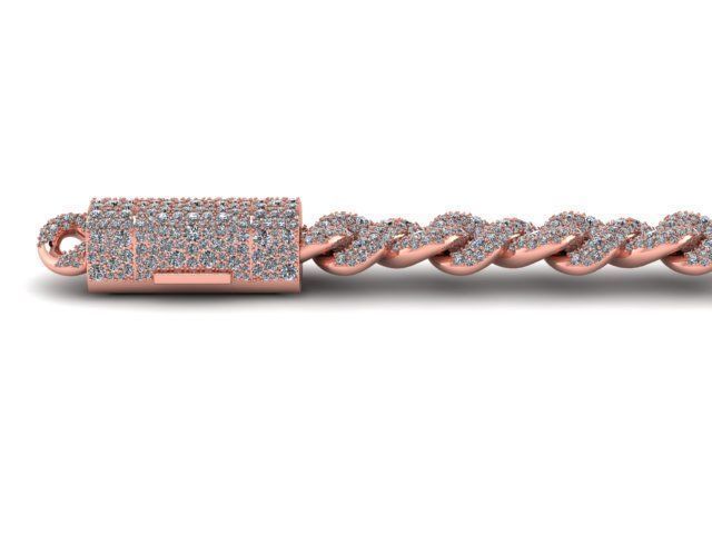 Infinity chain link 10mm Mosaic Setting diamond 3D model_2